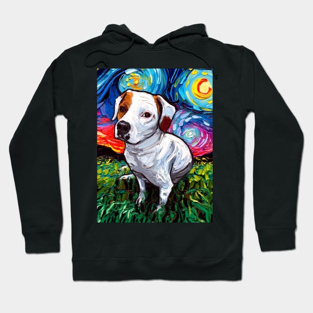 Pitbull Mix Starry Night Hoodie by sagittariusgallery